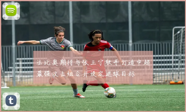 法比奥期待与张玉宁联手打造中超最强攻击组合并设定进球目标